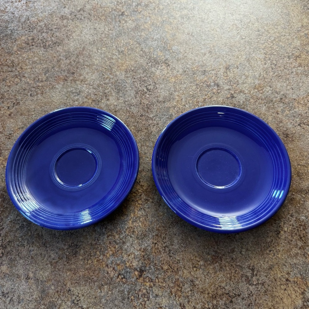 Lot of 2 Cobalt Blue FiestaWare 6” Saucers